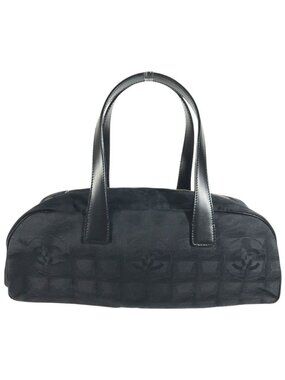 Chanel Boston Bag New Travel Line Leather Nylon Black